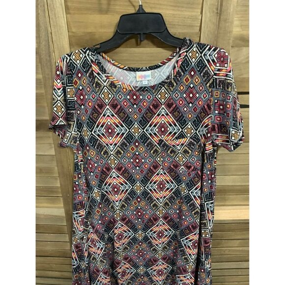 LuLaRoe Dress Aztec Tribal Geometric Y2K Casual Summer Retro Women's Size Medium - Picture 2 of 6
